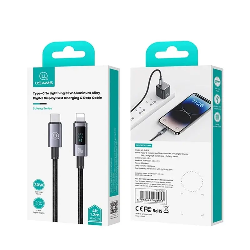 کابل شارژ USB-C to Lightning یوسمز مدل US-SJ672-1